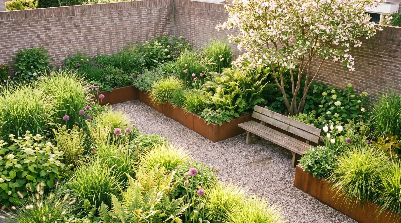 De tuin in de lente